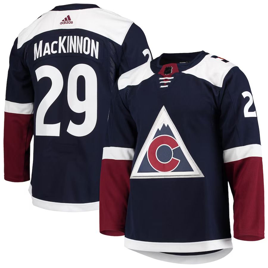 Men Colorado Avalanche #29 Nathan MacKinnon adidas Navy Alternate Primegreen Authentic Pro Player NHL Jersey